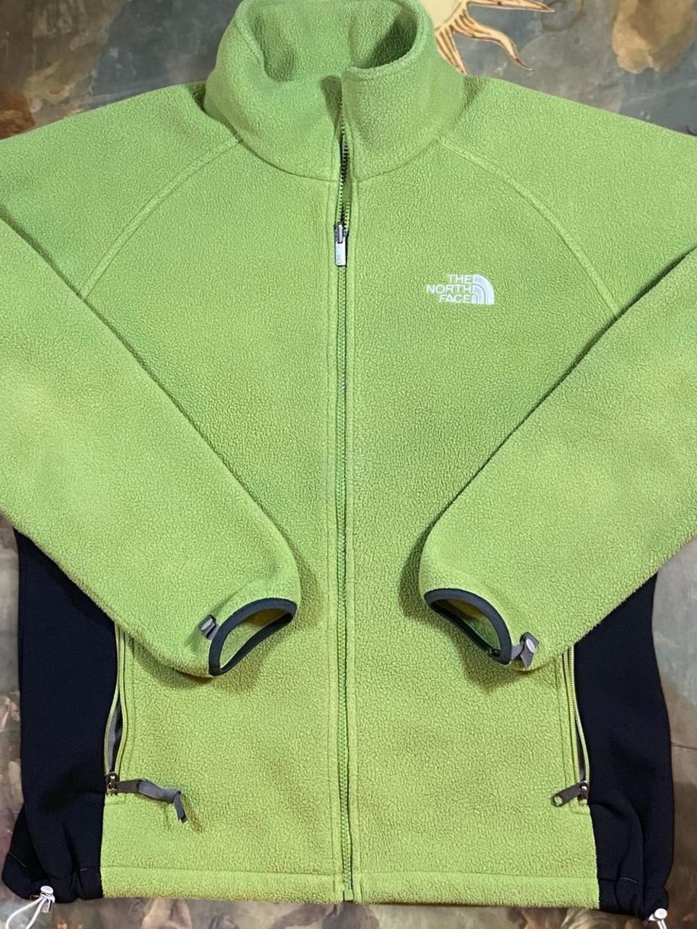 The North Face womens Lime Green Full-Zip Fleece Jacket